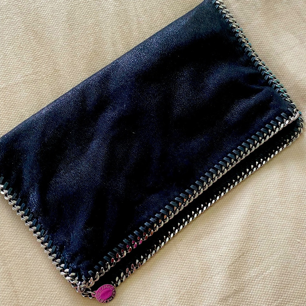 Stella McCartney Black Fold Over Clutch